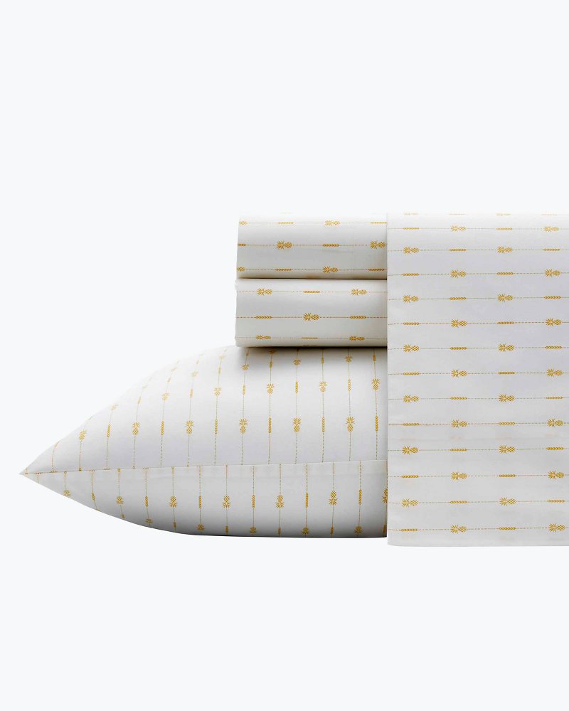 Tommy Bahama Trusted - Pineapple Pinstripe 4-Piece King Sheet Set