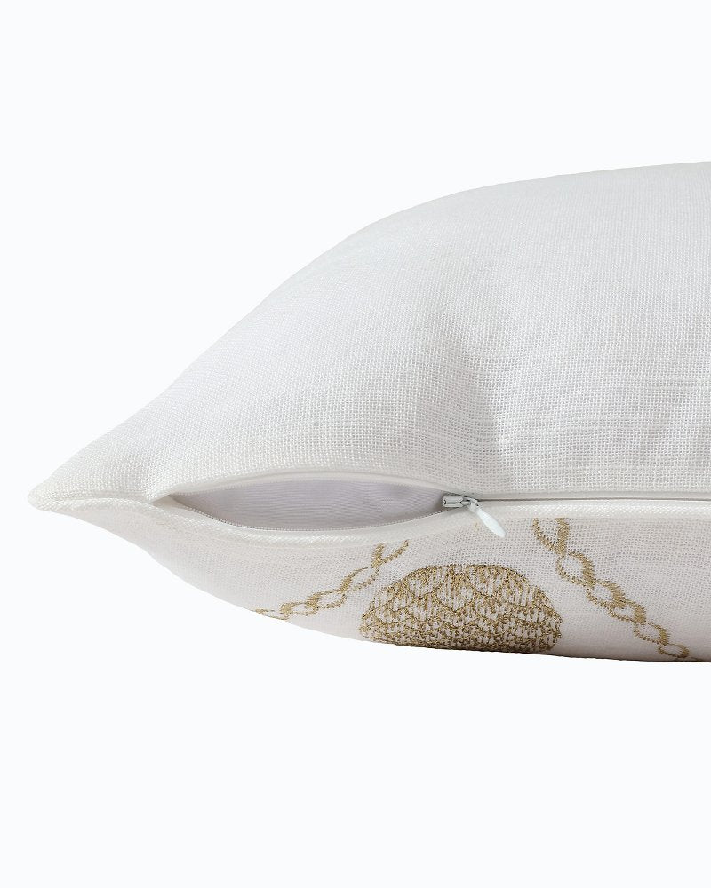 Tommy Bahama Premium - Golden Pineapples Embroidered Decorative Pillow