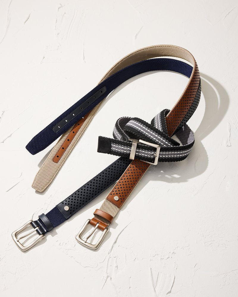 Tommy Bahama Special Offer - Leather Mesh Cushion Performance Belt