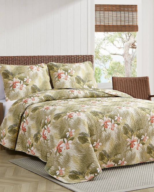 Tommy Bahama Deals - Tropical Orchid 3-Piece King Quilt Set