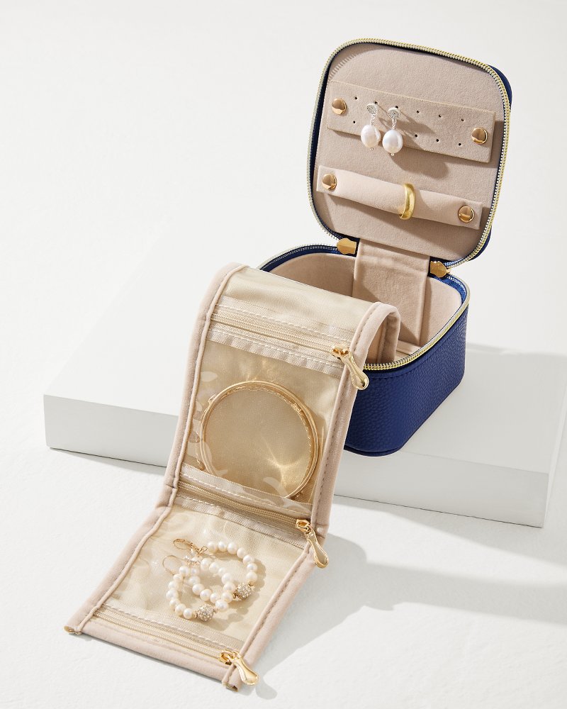 Tommy Bahama Trending - Leah Navy Travel Jewelry Case With Pouch