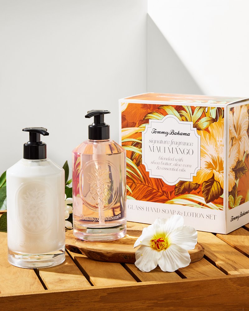 Tommy Bahama Essential - Maui Mango Glass Hand Soap & Lotion Set