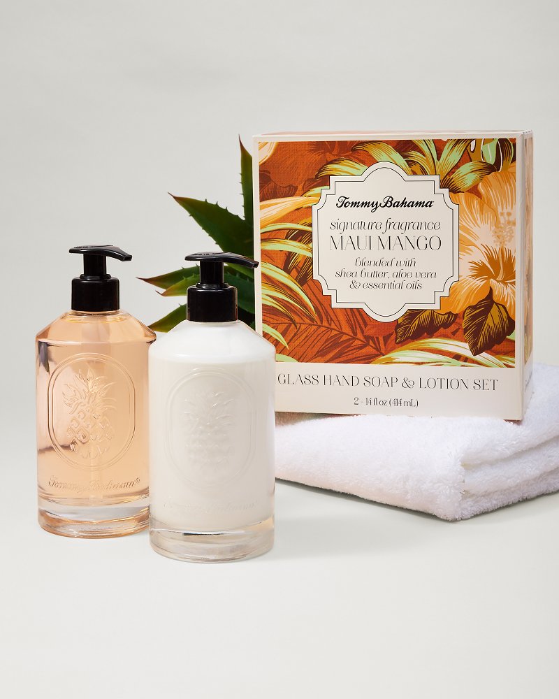 Tommy Bahama Essential - Maui Mango Glass Hand Soap & Lotion Set