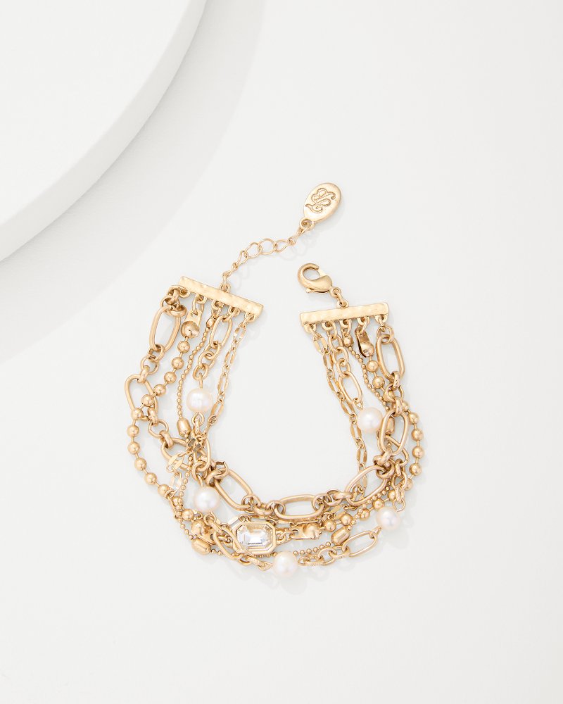 Tommy Bahama Latest - Tidal Treasure Pearl and Chain Layered Bracelet