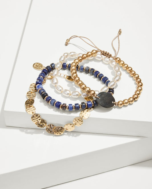 Tommy Bahama Hot Sale - Indigo Shore Mixed Materials Bracelet Set