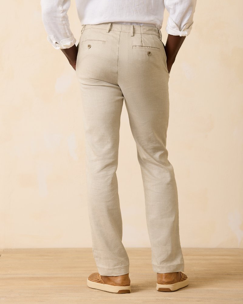 Tommy Bahama New - Big & Tall Latigo Beach Linen-Blend Flat-Front Pants