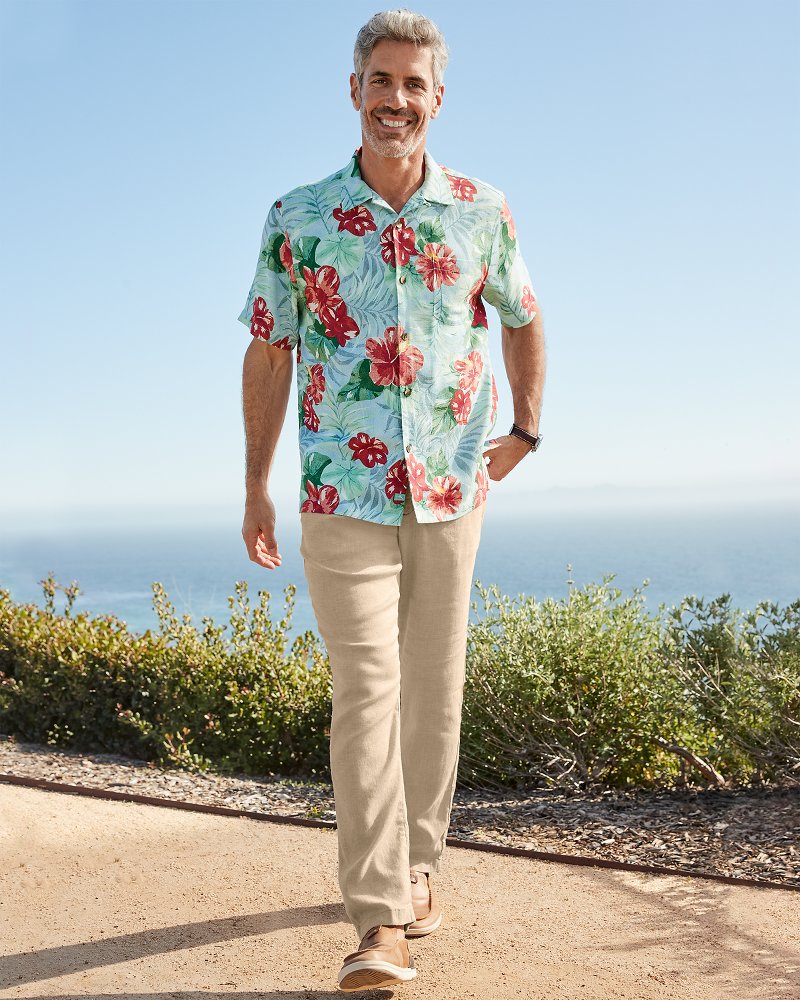 Tommy Bahama Latest - Big & Tall Beach Coast Linen-Blend Elastic-Waist Pants