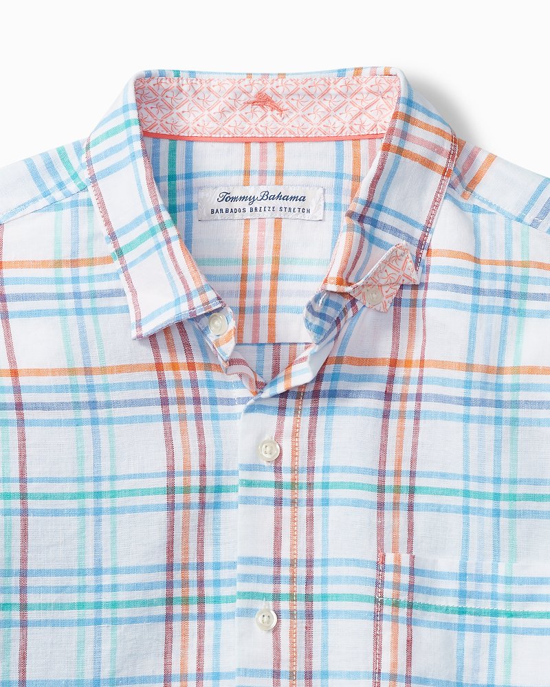 Tommy Bahama Classic - Big & Tall Barbados Breeze La Via Check Stretch-Linen Shirt