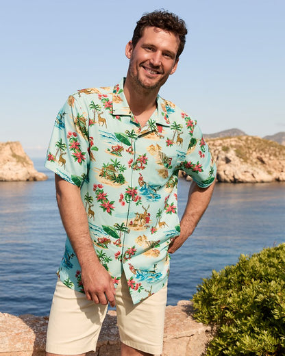 Tommy Bahama Trending - Big & Tall Santa Shores Silk Camp Shirt