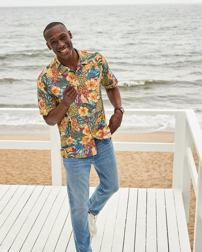 Tommy Bahama Deals - Big & Tall Coconut Point Sunset Canopy IslandZone® Camp Shirt