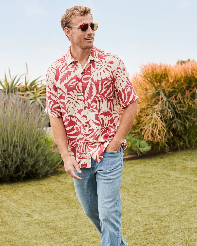 Tommy Bahama Everyday - Big & Tall Veracruz Cay Lindavista Leaves Short-Sleeve Shirt