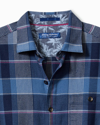 Tommy Bahama New - Big & Tall Canyon Beach Pebble Cay Plaid Stretch Flannel Shirt