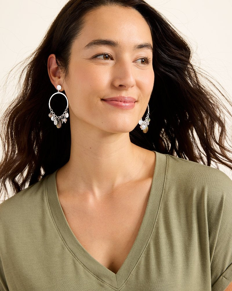 Tommy Bahama Recommended - Marco Island Shell and Mother of Pearl Drop Hoop Earrings