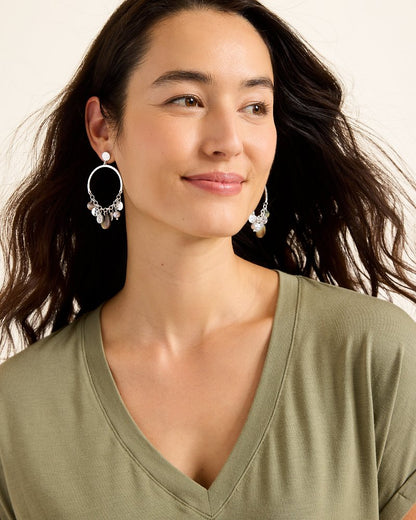 Tommy Bahama Recommended - Marco Island Shell and Mother of Pearl Drop Hoop Earrings