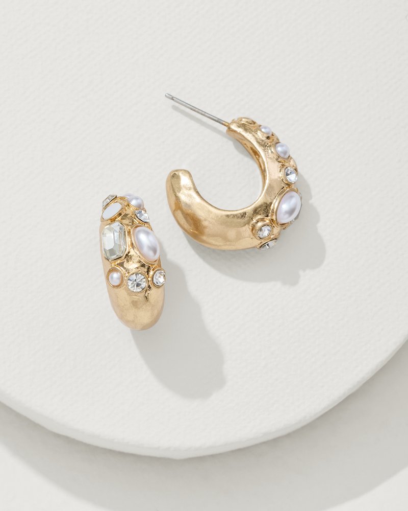 Tommy Bahama Top Pick - Tidal Treasure Mother of Pearl and Stone Chunky Hoops