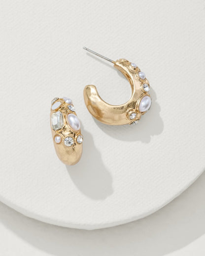 Tommy Bahama Top Pick - Tidal Treasure Mother of Pearl and Stone Chunky Hoops
