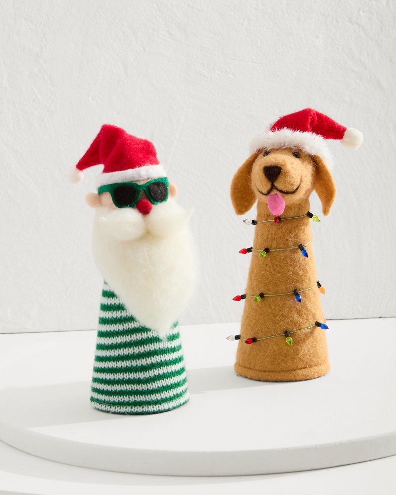 Tommy Bahama Deals - Santa & Retriever Bottle Topper Set