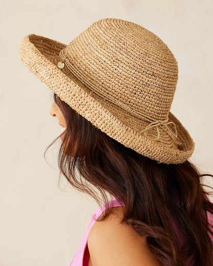 Tommy Bahama New - Maria Packable Raffia Upturn Hat