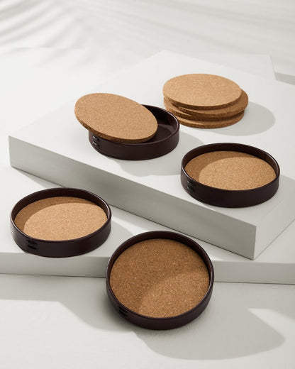 Tommy Bahama Essential - Leather Coasters—Set of 4