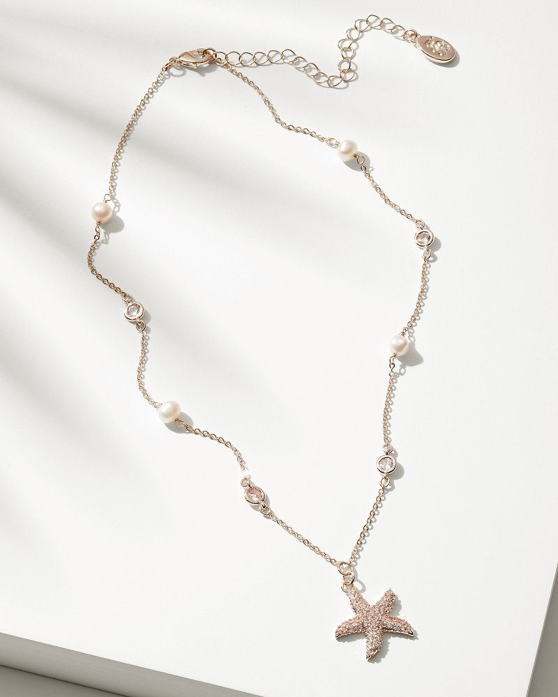 Tommy Bahama Trending - Island Essence Rose Gold Starfish Pearl Necklace
