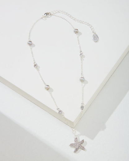 Tommy Bahama Essential - Island Essence Silver Starfish Pearl Necklace