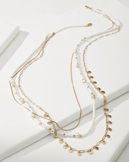 Tommy Bahama Great Value - Indigo Bay Heishi & Pearl Layered Long Necklace