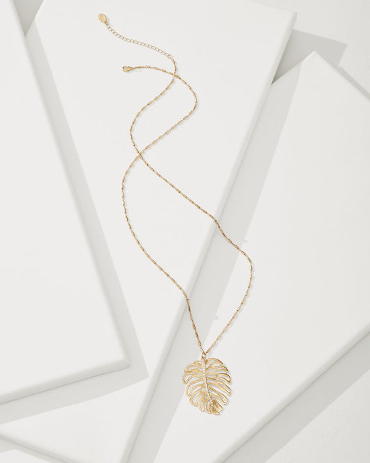 Tommy Bahama New - Tropical Blooms Monstera Pendant Necklace