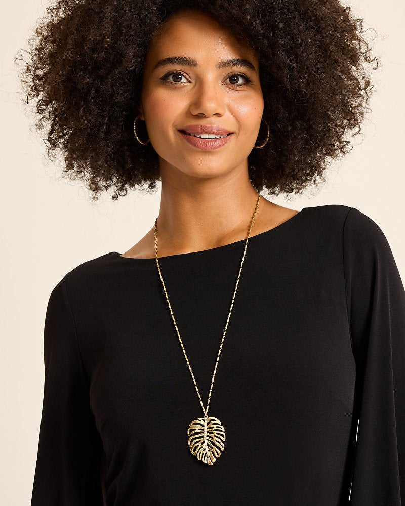 Tommy Bahama New - Tropical Blooms Monstera Pendant Necklace