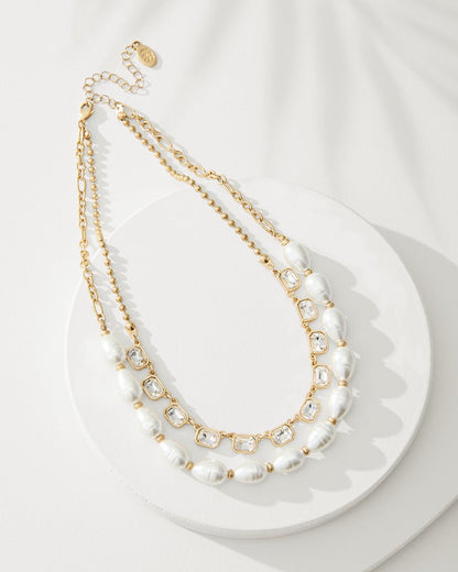 Tommy Bahama Popular - Tidal Treasure Baroque Pearl and Stone Layered Necklace