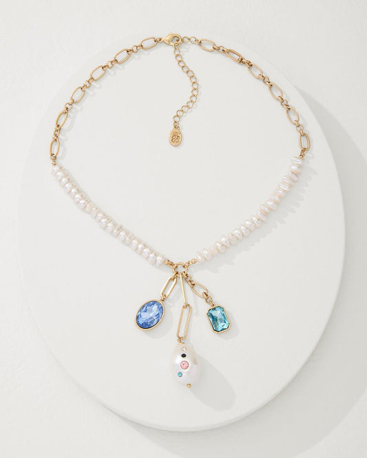 Tommy Bahama Popular - Tidal Treasure Pearl and Stone Charm Necklace