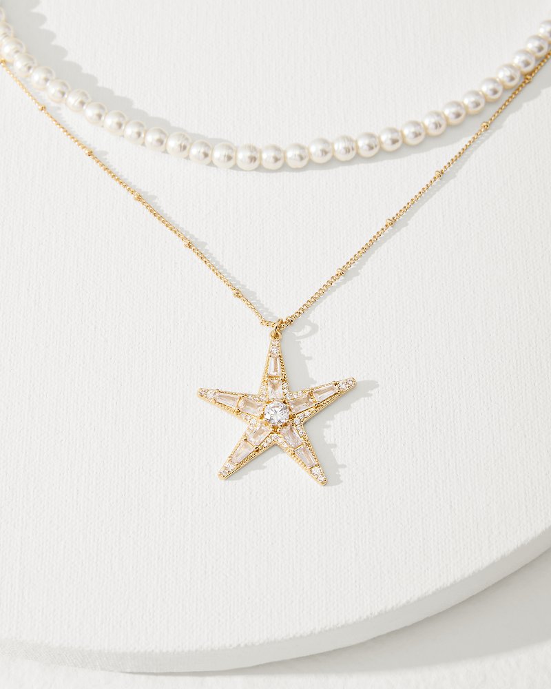 Tommy Bahama Top Pick - Moments in Paradise Star Layered Pearl Necklace