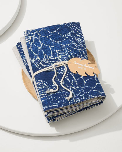 Tommy Bahama Latest - Island Navy Upcycled Reversible Dinner Napkins - Set of 4