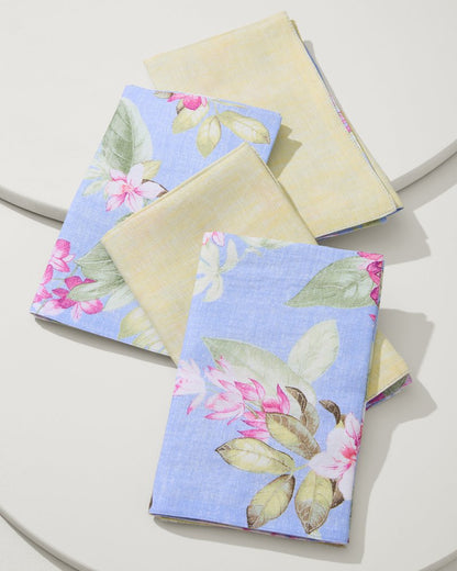 Tommy Bahama Classic - Ray Upcycled Reversible Linen Dinner Napkins - Set of 4