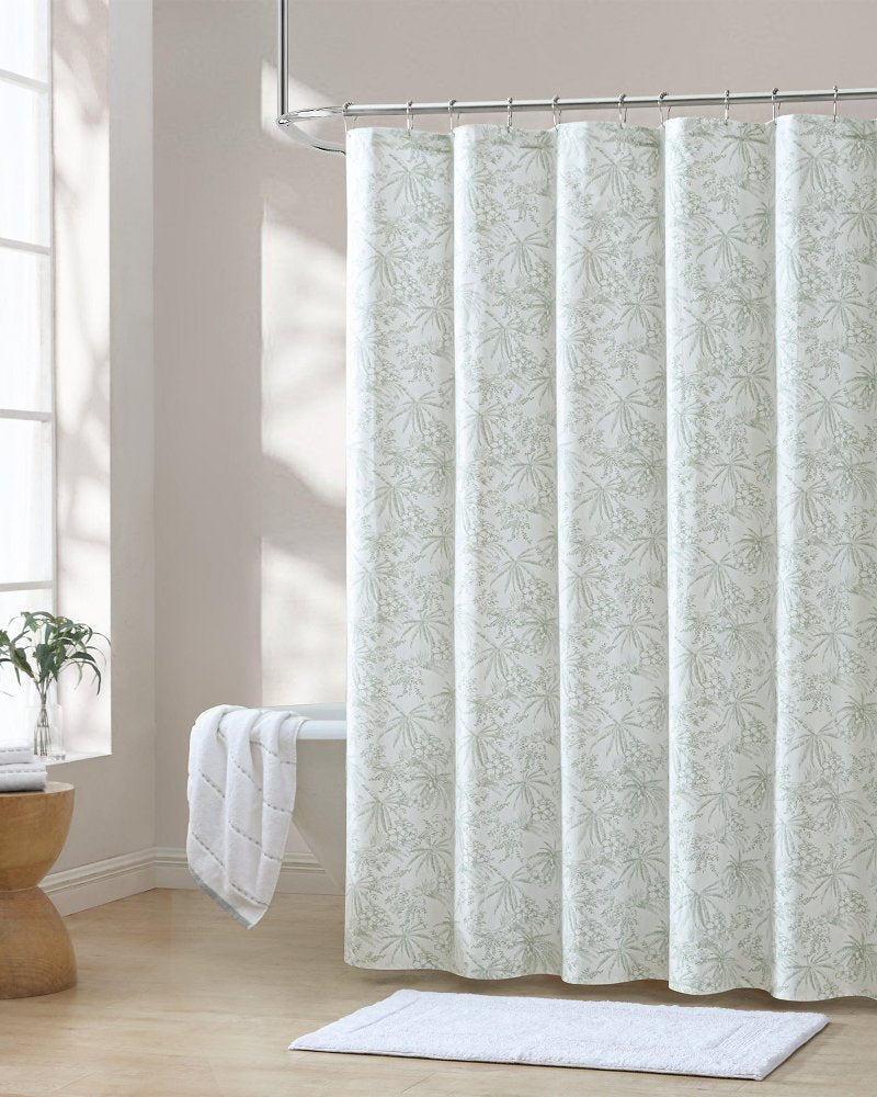 Tommy Bahama Classic - Pen and Ink Spring Green Palm Shower Curtain