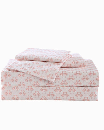 Tommy Bahama Hot Sale - Flamingle 4-Piece Queen Sheet Set