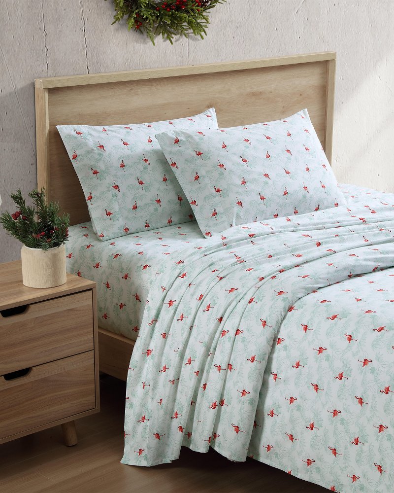 Tommy Bahama Special Offer - Flamingo Santa 4-Piece King Sheet Set