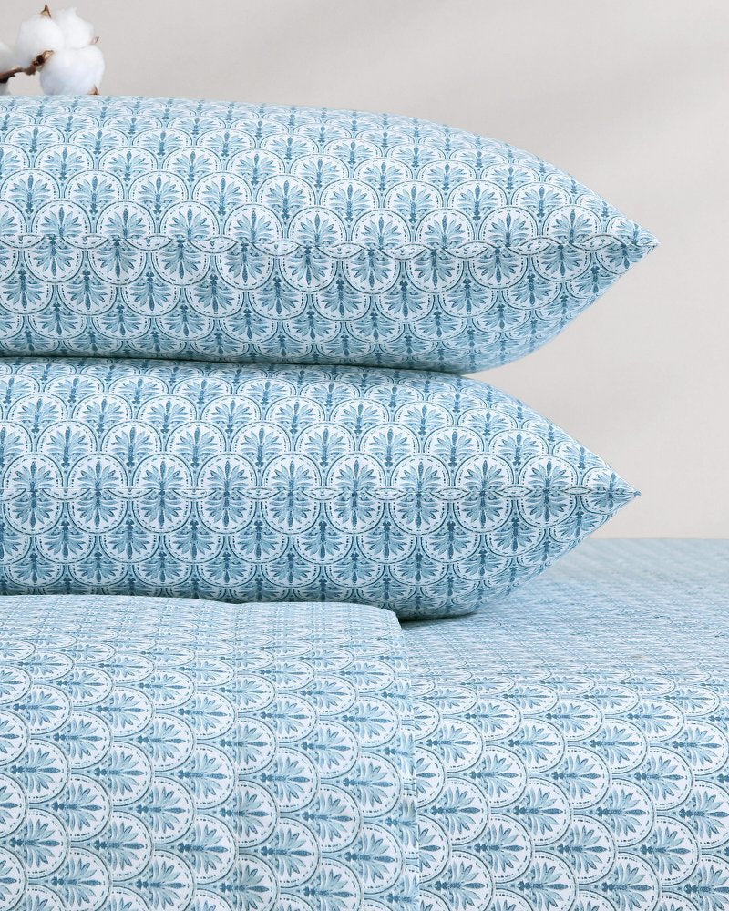Tommy Bahama Smart Buy - Coastal Batik Blue 4-Piece King Sheet Set