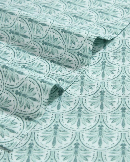 Tommy Bahama New - Coastal Batik Green 4-Piece King Sheet Set