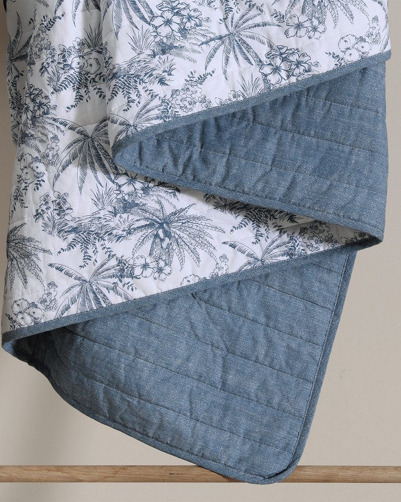 Tommy Bahama Top Pick - Pen and Ink Palm Reversible 2-Piece Twin Quilt Set