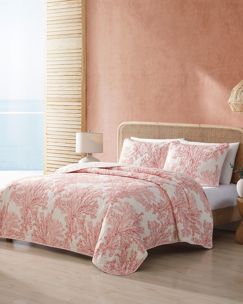 Tommy Bahama Featured - Coral Garden Reversible 2-Piece Twin Quilt Set