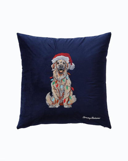 Tommy Bahama Premium - Holiday Retriever Velvet Decorative Pillow