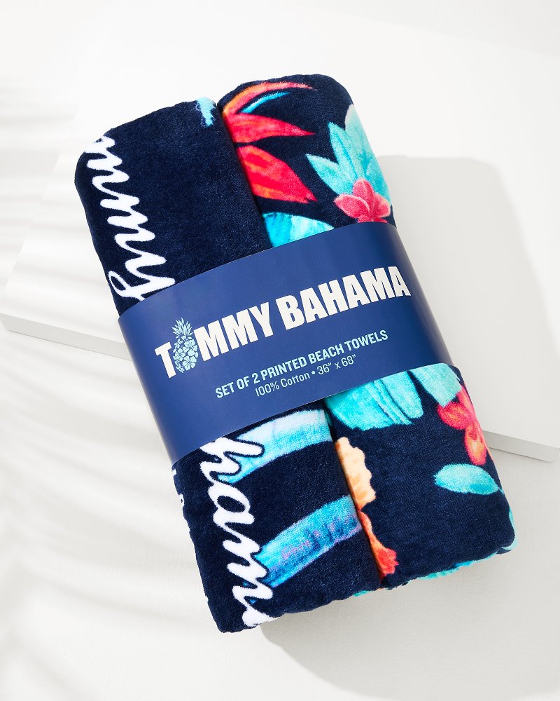 Tommy Bahama Deals - Palms Grove & Blue Muse Beach Towels — Set of 2