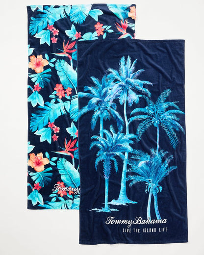 Tommy Bahama Deals - Palms Grove & Blue Muse Beach Towels — Set of 2