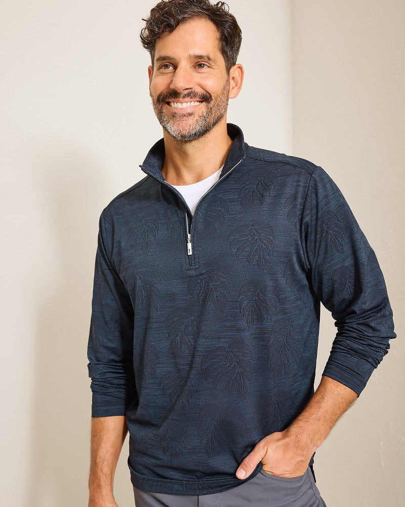 Tommy Bahama New - Monstera Fade IslandZone® Half-Zip Sweatshirt