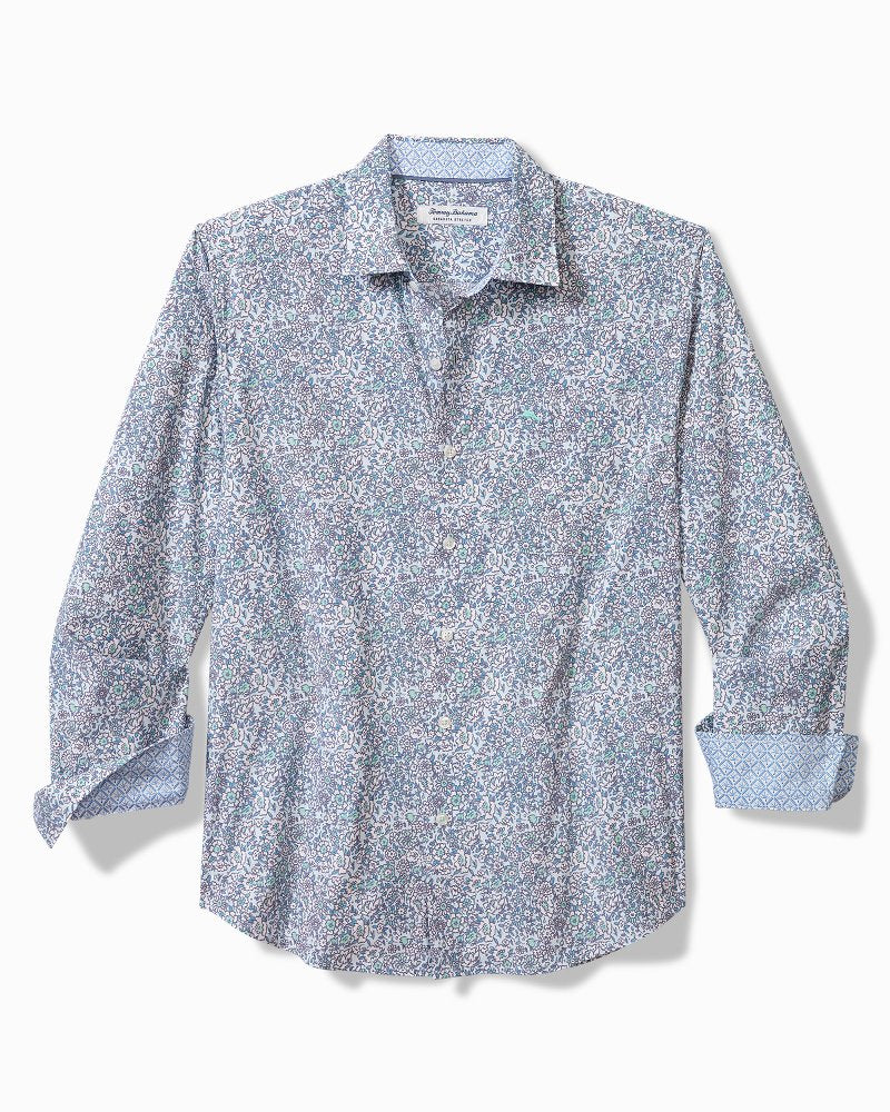 Tommy Bahama Best Price - Sarasota Stretch Blue Flora IslandZone® Shirt