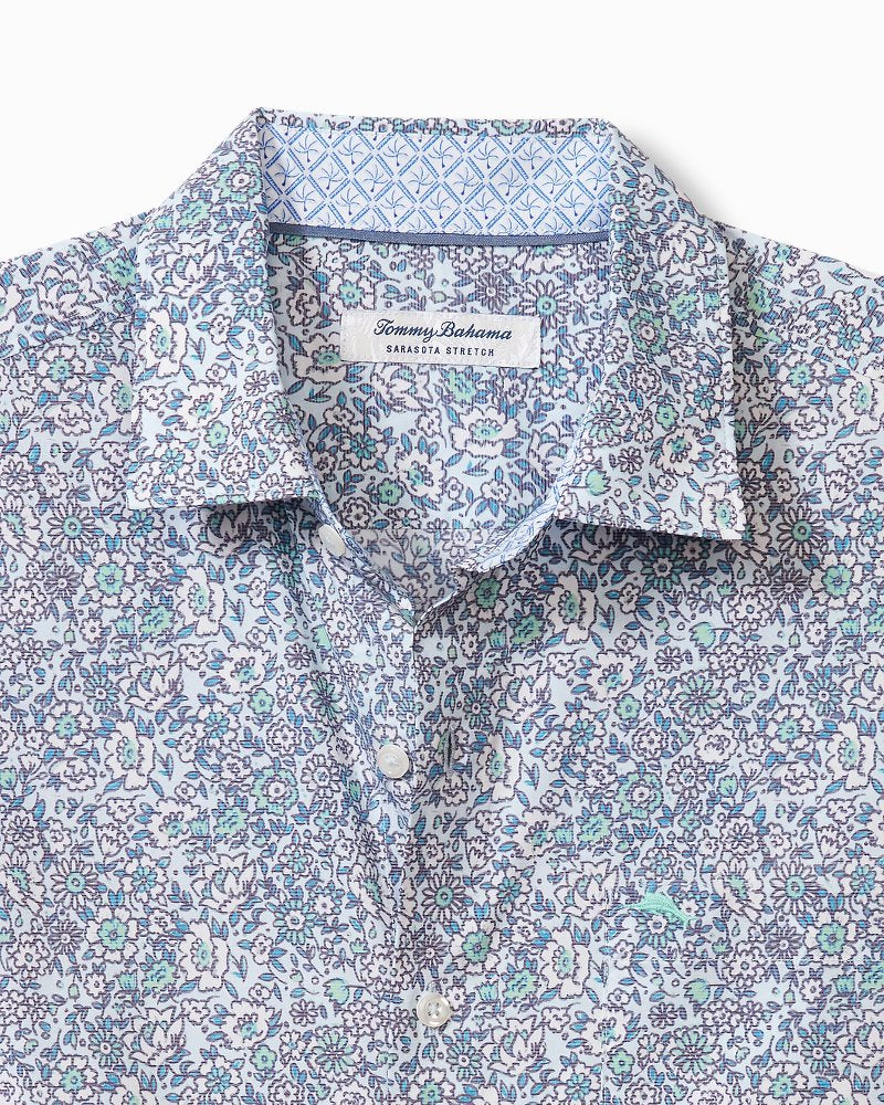 Tommy Bahama Best Price - Sarasota Stretch Blue Flora IslandZone® Shirt