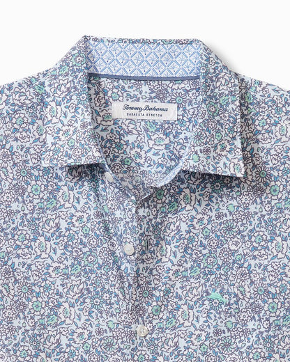 Tommy Bahama Best Price - Sarasota Stretch Blue Flora IslandZone® Shirt
