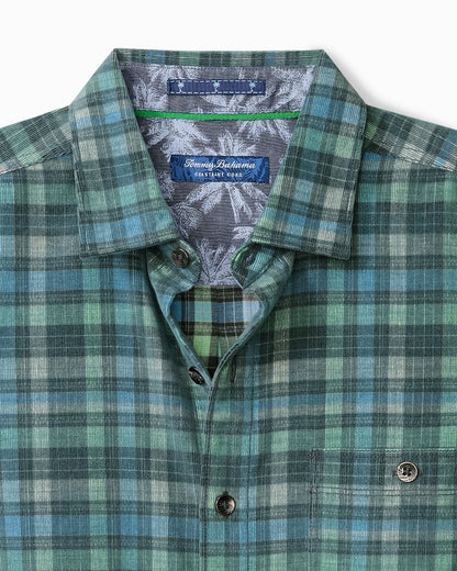 Tommy Bahama Top Pick - Coastline Cord Stretch Lagoon Check Shirt