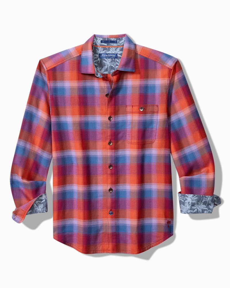 Tommy Bahama Hot Sale - Canyon Beach Fireside Check Stretch Flannel Shirt