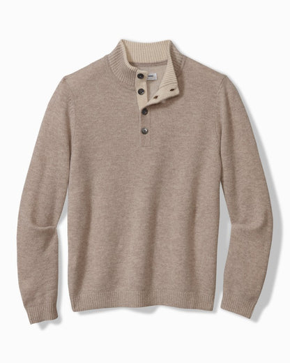 Tommy Bahama Discount - Soft Sands Cashmere Button-Mock Sweater